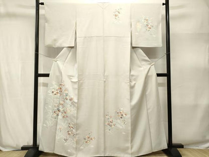 平和屋着物■訪問着　刺繍　流水松竹梅花文　金彩　正絹　逸品　CABJ3161ev