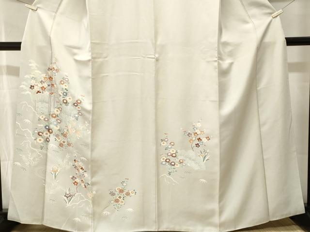 平和屋着物■訪問着　刺繍　流水松竹梅花文　金彩　正絹　逸品　CABJ3161ev