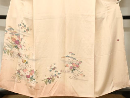 平和屋着物■訪問着　作家物　流水鴛鴦松竹梅文　暈し染め　正絹　逸品　CABJ3162ev