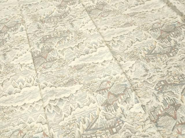 平和屋着物■上質な紬　樹林風景文　正絹　逸品　CABJ3167ev