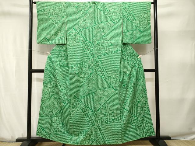 平和屋着物■上質な小紋　総絞り　切嵌吉祥文　正絹　逸品　CABJ3170ev