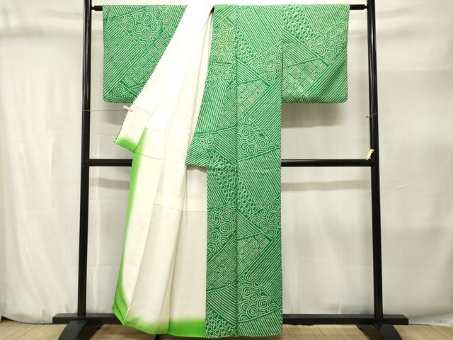 平和屋着物■上質な小紋　総絞り　切嵌吉祥文　正絹　逸品　CABJ3170ev