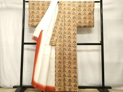平和屋着物■上質な小紋　毘沙門亀甲　花蝶文　やまと誂製　正絹　逸品　CABJ3173ev