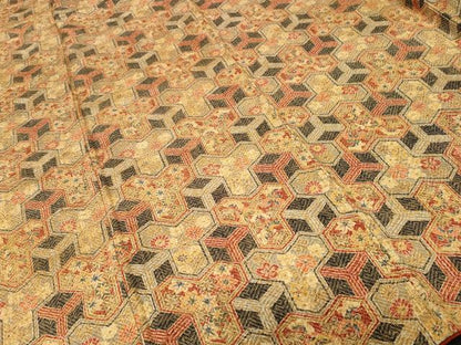 平和屋着物■上質な小紋　毘沙門亀甲　花蝶文　やまと誂製　正絹　逸品　CABJ3173ev