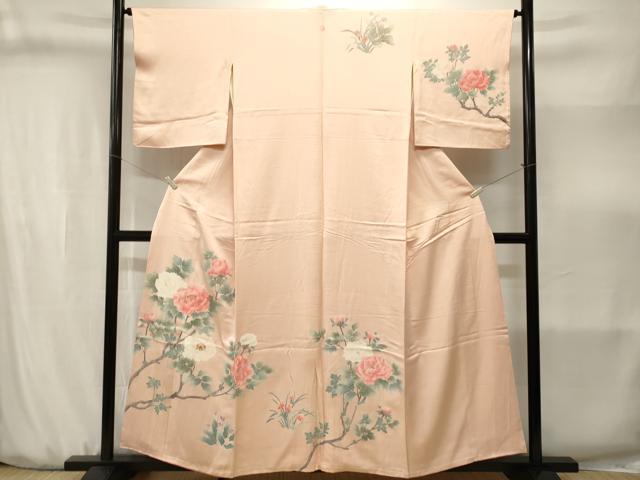 平和屋着物■訪問着　刺繍　枝花文　正絹　逸品　CABJ3174ev