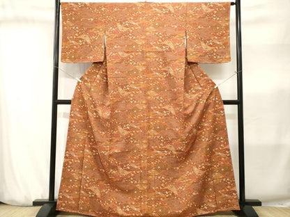 平和屋着物■上質な小紋　吉祥流水花文　正絹　逸品　CABJ3181ev