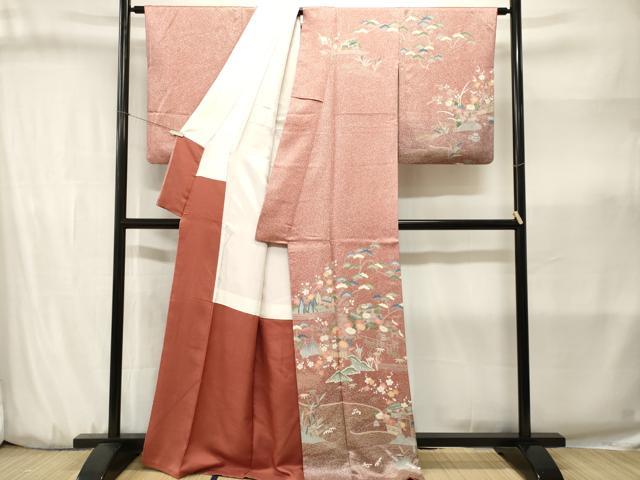 平和屋着物■訪問着　松竹梅御所解文　暈し染め　金彩　正絹　逸品　CABJ3187ev