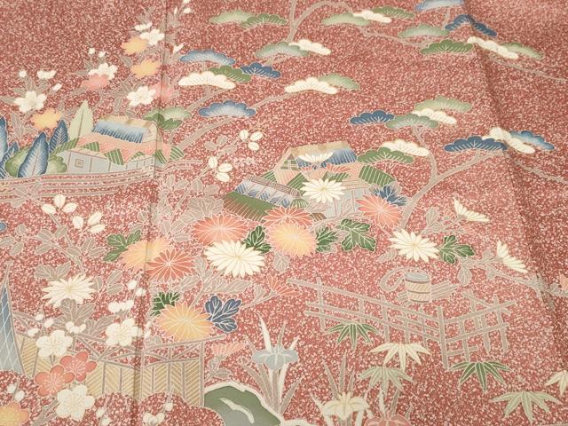 平和屋着物■訪問着　松竹梅御所解文　暈し染め　金彩　正絹　逸品　CABJ3187ev