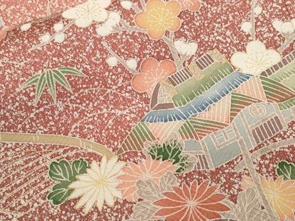 平和屋着物■訪問着　松竹梅御所解文　暈し染め　金彩　正絹　逸品　CABJ3187ev