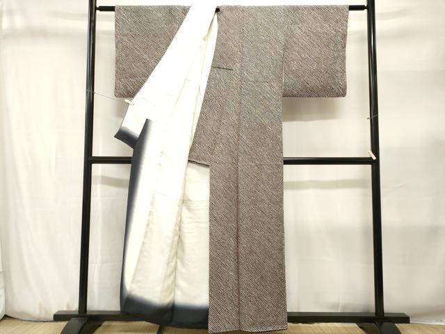 平和屋着物■大変加工の良い総絞り小紋　黒地　正絹　逸品　CABJ3189ev