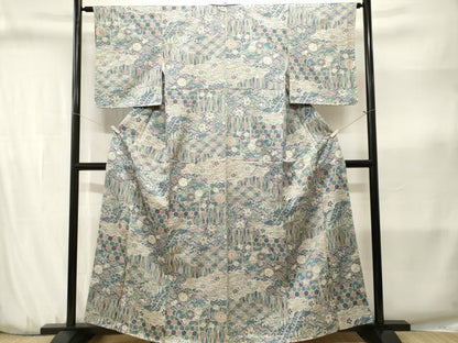 平和屋着物■上質な小紋　辻が花　正絹　逸品　CABJ3191ev