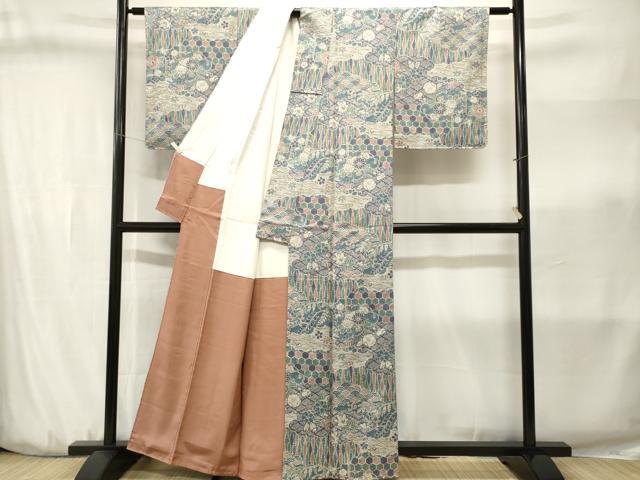 平和屋着物■上質な小紋　辻が花　正絹　逸品　CABJ3191ev