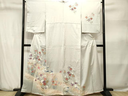 平和屋着物■訪問着　道長枝花文　暈し染め　金銀彩　正絹　逸品　CABJ3192ev