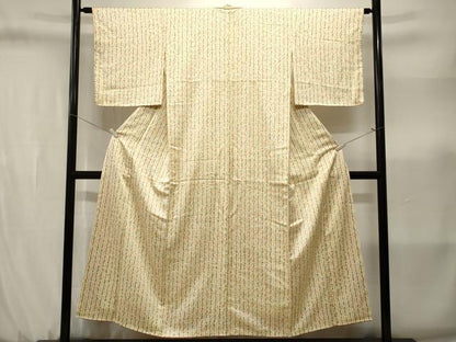 平和屋着物■上質な小紋　草花間道　正絹　逸品　CABJ3193ev