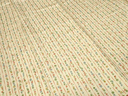 平和屋着物■上質な小紋　草花間道　正絹　逸品　CABJ3193ev