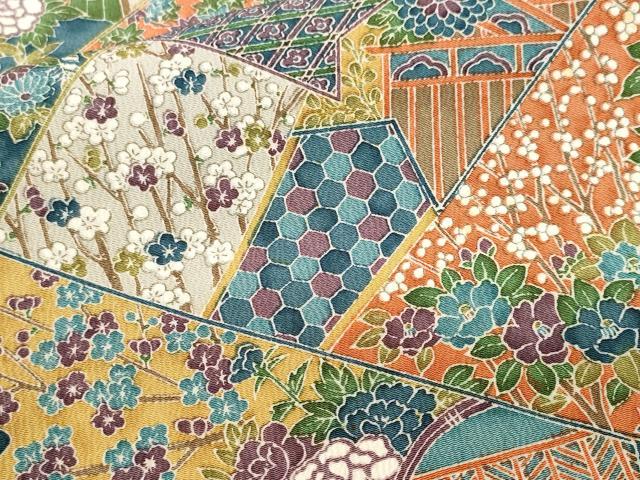 平和屋着物■上質な小紋　切嵌風景文　正絹　逸品　CABJ3198ev