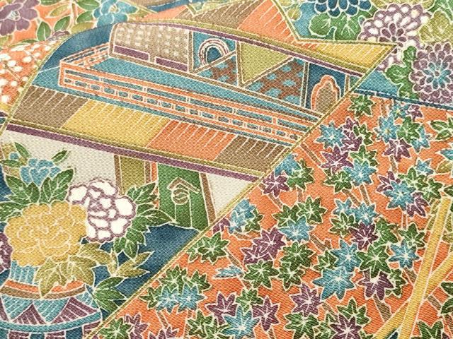 平和屋着物■上質な小紋　切嵌風景文　正絹　逸品　CABJ3198ev