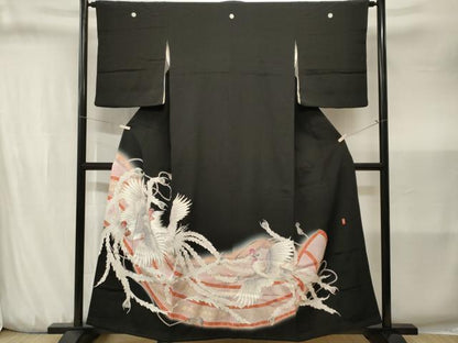 平和屋着物■豪華黒留袖　作家物　刺繍　鳳凰　暈し染め　金銀彩　正絹　逸品　CABJ3204ev