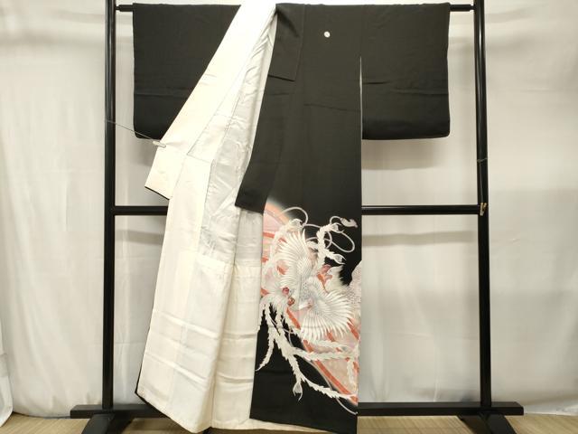 平和屋着物■豪華黒留袖　作家物　刺繍　鳳凰　暈し染め　金銀彩　正絹　逸品　CABJ3204ev