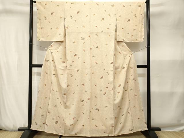 平和屋着物■上質な小紋　葡萄蔦の葉文　正絹　逸品　CABJ3207ev