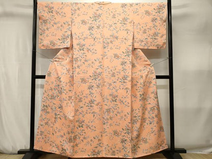 平和屋着物■上質な小紋　枝花文　正絹　逸品　CABJ3212ev
