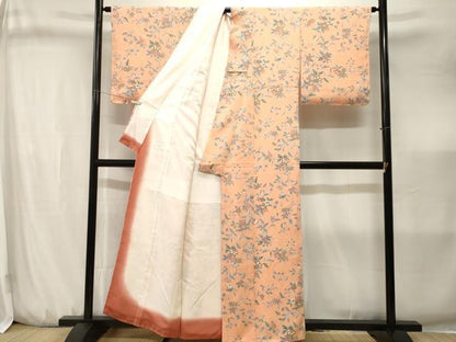 平和屋着物■上質な小紋　枝花文　正絹　逸品　CABJ3212ev