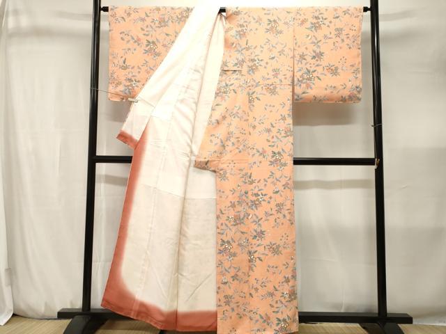 平和屋着物■上質な小紋　枝花文　正絹　逸品　CABJ3212ev