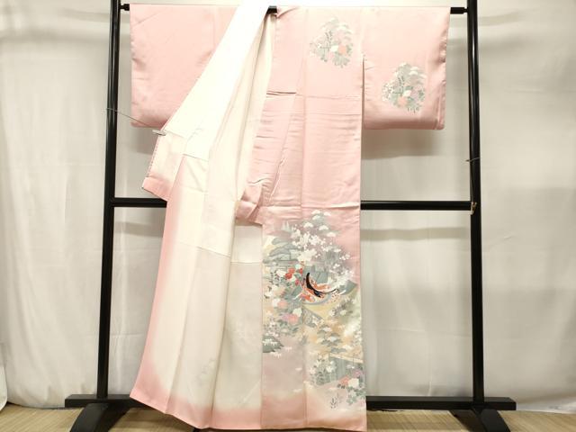 平和屋着物■訪問着　十二単　御所解文　　暈し染め正絹　逸品　CABJ3215ev