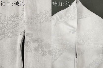 平和屋着物■上質な色無地　草花地紋　桜鼠色　正絹　逸品　CABJ3216ev