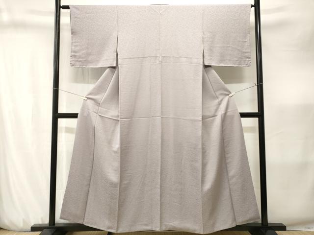 平和屋着物■上質な色無地　抽象地紋　鴇鼠色　正絹　逸品　CABJ3217ev