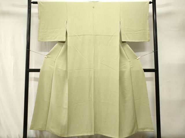 平和屋着物■上質な色無地　若芽色　正絹　逸品　CABJ3218ev