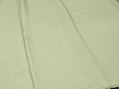 平和屋着物■上質な色無地　抽象地紋　抹茶色　正絹　逸品　CABJ3219ev