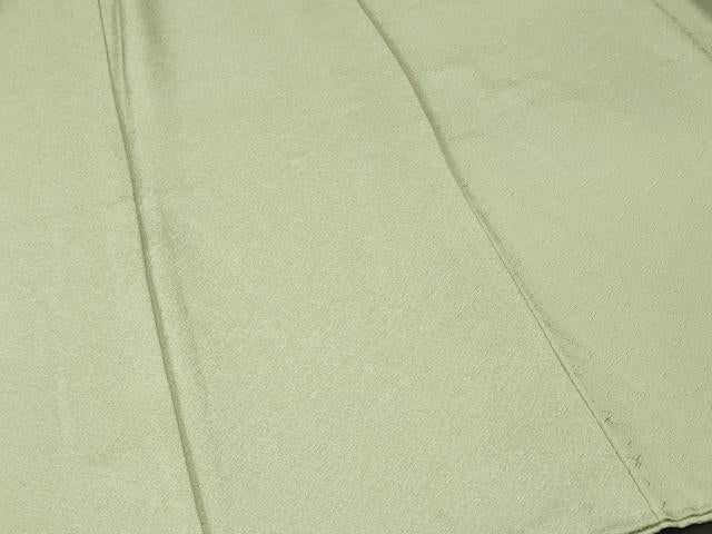 平和屋着物■上質な色無地　抽象地紋　抹茶色　正絹　逸品　CABJ3219ev