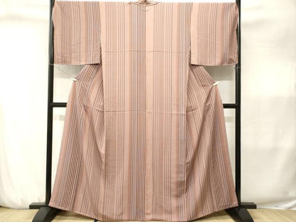 平和屋着物■上質な小紋　縞　正絹　逸品　CABJ3227ev