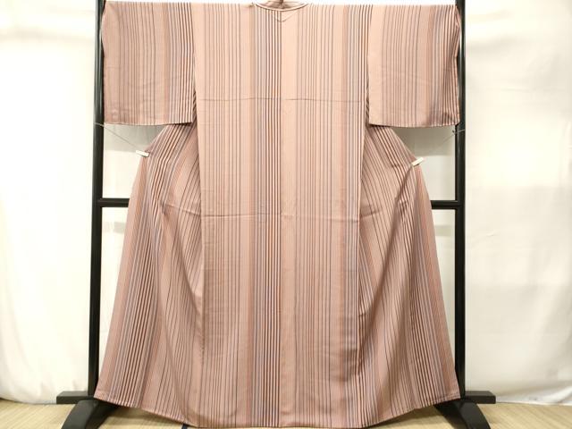 平和屋着物■上質な小紋　縞　正絹　逸品　CABJ3227ev