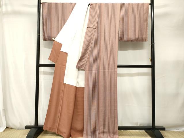 平和屋着物■上質な小紋　縞　正絹　逸品　CABJ3227ev