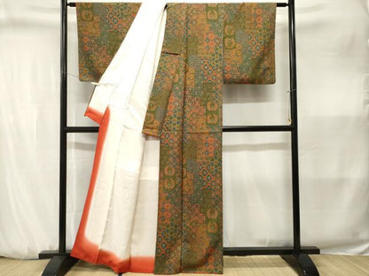 平和屋着物■上質な小紋　切嵌鳳凰花文　正絹　逸品　CABJ3234ev