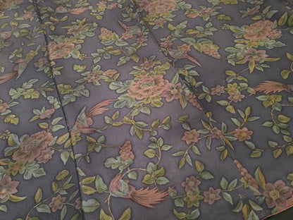 平和屋着物■上質な小紋　休み鳥草花文　葡萄蔦の葉文　正絹　逸品　CABJ3238ev