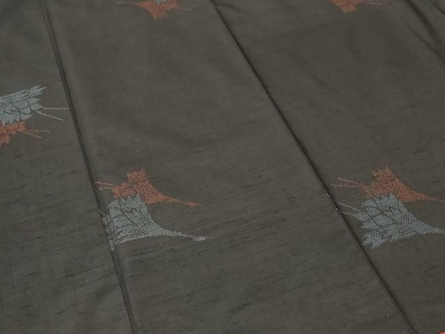 平和屋着物■上質な紬　120亀甲　飛鶴文　黒地　正絹　逸品　CABJ3241ev