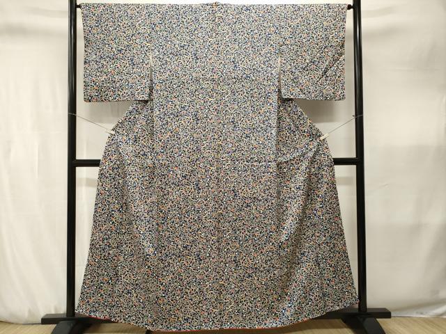 平和屋着物■上質な小紋　花唐草文　正絹　逸品　CABJ3243ev