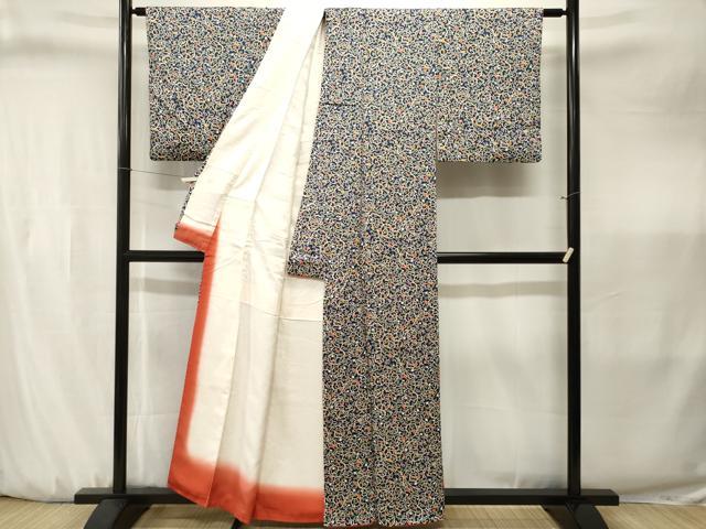 平和屋着物■上質な小紋　花唐草文　正絹　逸品　CABJ3243ev