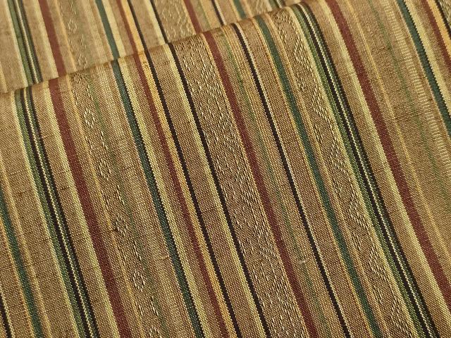 平和屋着物■上質な紬　縞　正絹　逸品　CABJ3246ev