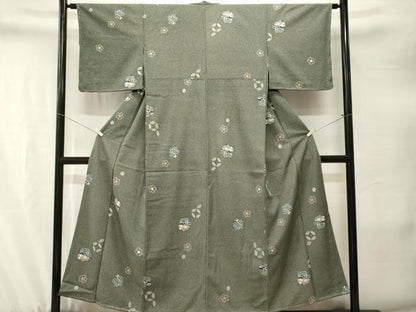 平和屋着物■小紋　七宝捻梅文　洗える着物　CABJ3248ev