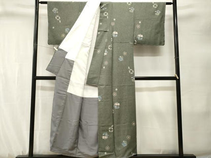 平和屋着物■小紋　七宝捻梅文　洗える着物　CABJ3248ev