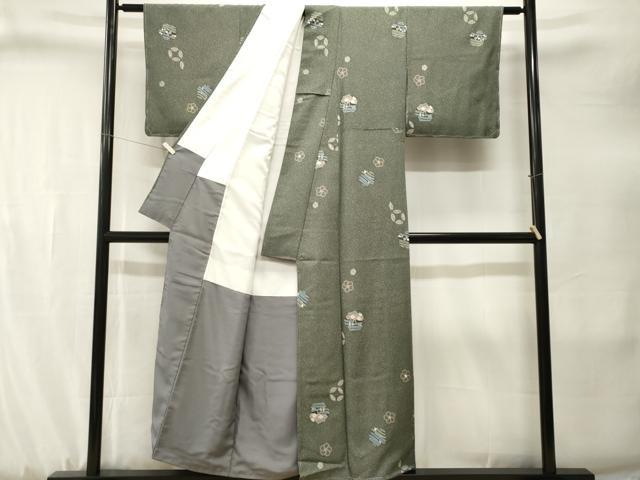 平和屋着物■小紋　七宝捻梅文　洗える着物　CABJ3248ev