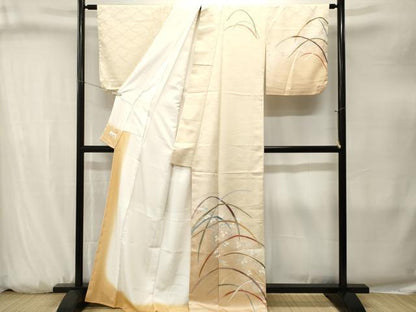 平和屋着物■訪問着　芝草枝萩文　暈し染め　金彩　洗える着物　CABJ3249ev