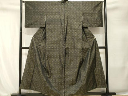 平和屋着物■本場大島紬　幾何学文　正絹　逸品　CABJ3257ev