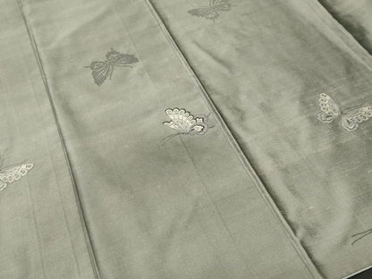 平和屋着物■上質な紬　舞蝶文　正絹　逸品　CABJ3261ev