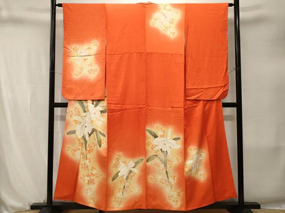 平和屋着物■訪問着　刺繍　カトレア　金彩　正絹　逸品　CABJ3266ev