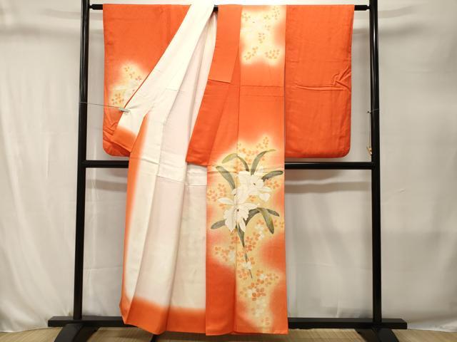 平和屋着物■訪問着　刺繍　カトレア　金彩　正絹　逸品　CABJ3266ev
